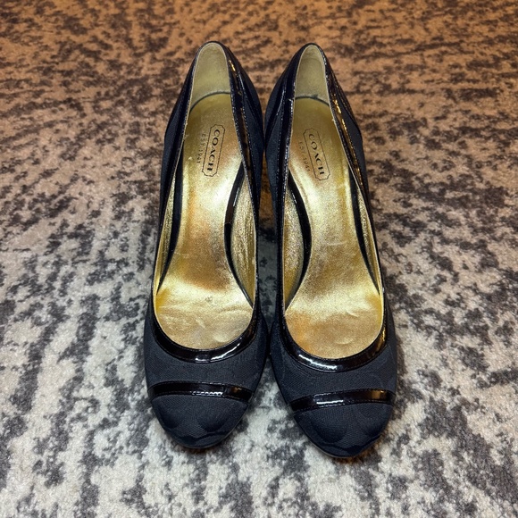 women's black coach heals size 6 - Picture 1 of 5